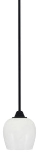 Paramount Mini Pendant, Matte Black, 6" White Marble Glass