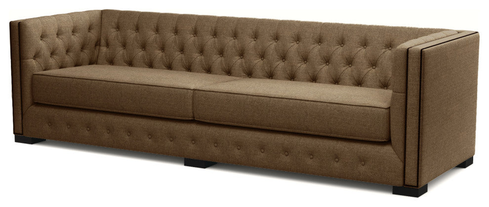 Nativa Interiors Mirel 108" Sofa, Brown, Deep Plush Depth