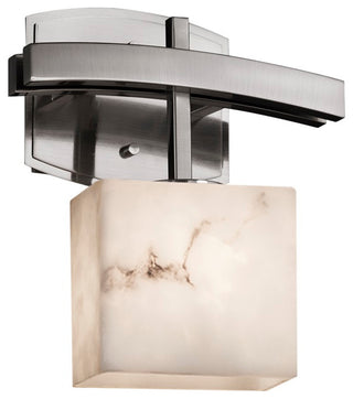 Archway Wall Sconce, Rectangle Shade, Brushed Nickel, Faux Alabaster LED