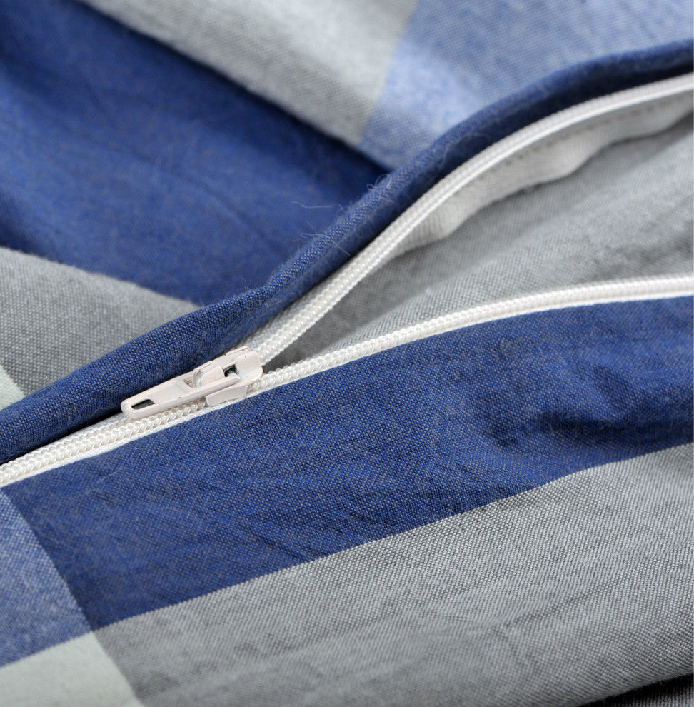 Buffalo Washed Cotton 3-Piece Duvet Set, Royal Blue, King