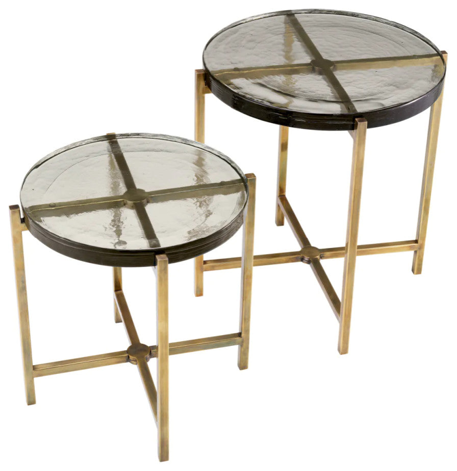 Vintage Brass Framed Side Tables (2) | Eichholtz Haymann