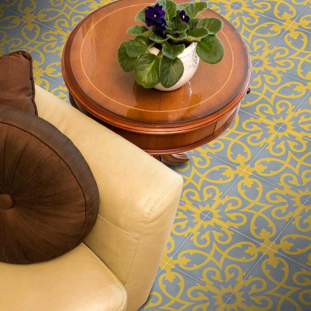 Agadir Handmade Cement Tile, Gold/Gray, Sample