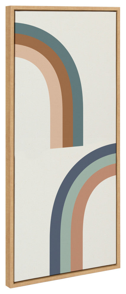 Sylvie Cheerful Rainbow Frame Canvas by The Creative Bunch Studio, Natural 18x40