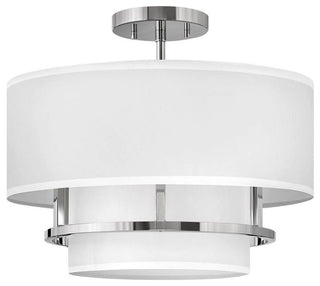 Hinkley Lighting 38893 Graham 3 Light 16"W Semi-Flush Drum - Polished Nickel