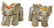 Pair Chinese Ceramic Clay Beige RuYi Ingot Decor Elephant Figures Hws3074
