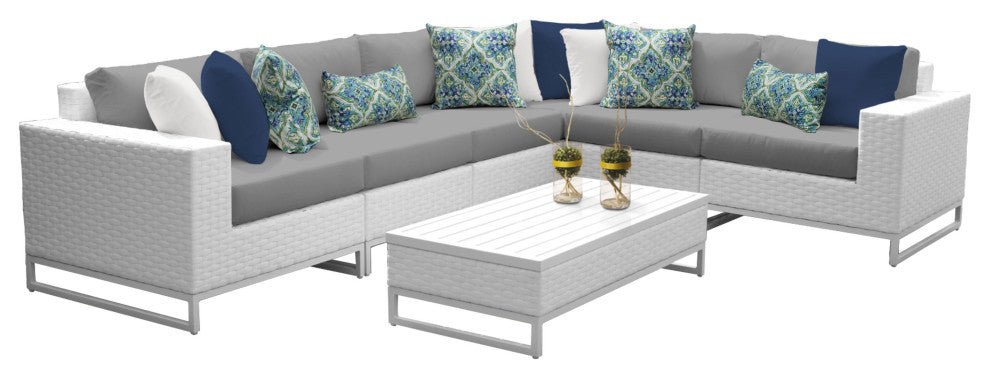 Miami 7 Piece Outdoor Wicker Patio Furniture Set 07g