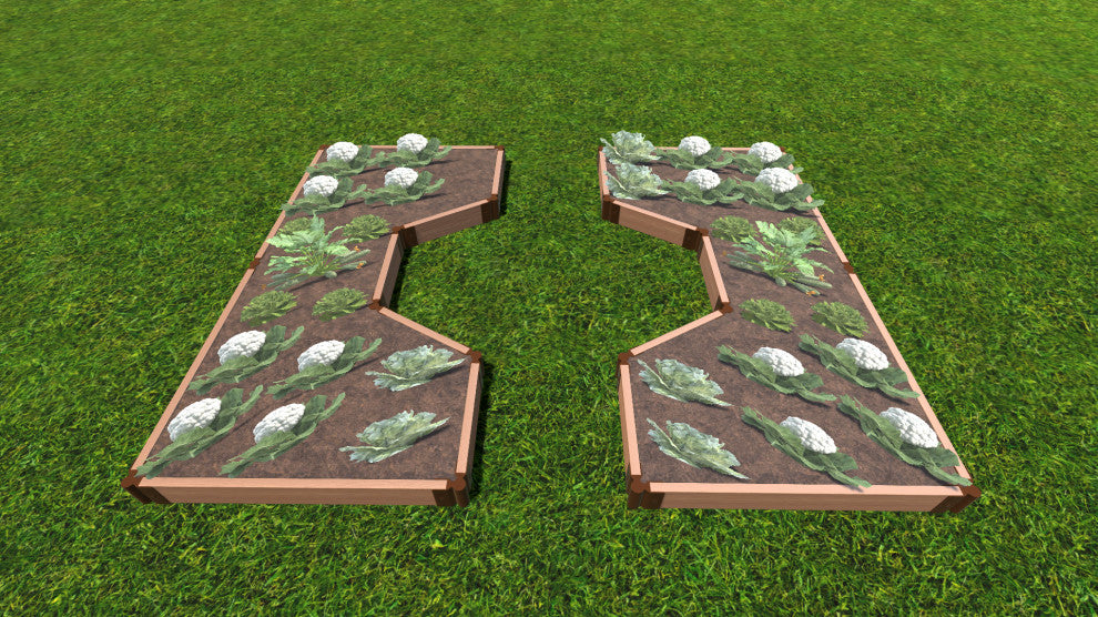 Classic Sienna Walk-Through Hexagon Center Path' 8'x10'x5.5" Raised Garden