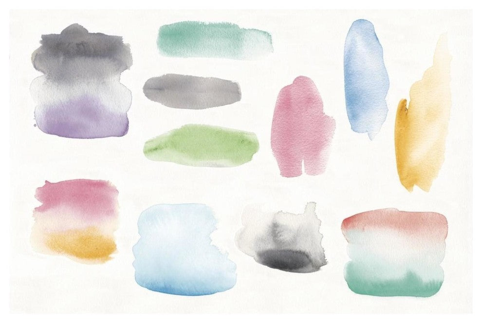 "Watercolor Swatch Bright" Digital Paper Print by Elyse DeNeige, 62"x42"