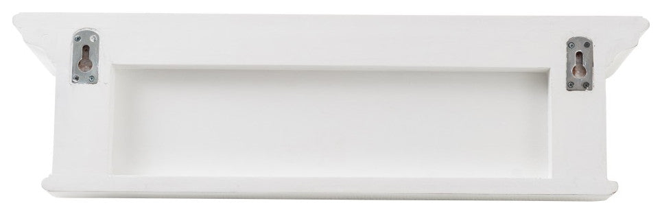 Classic White Wood Wide Four Hook Hanging Coat Rack