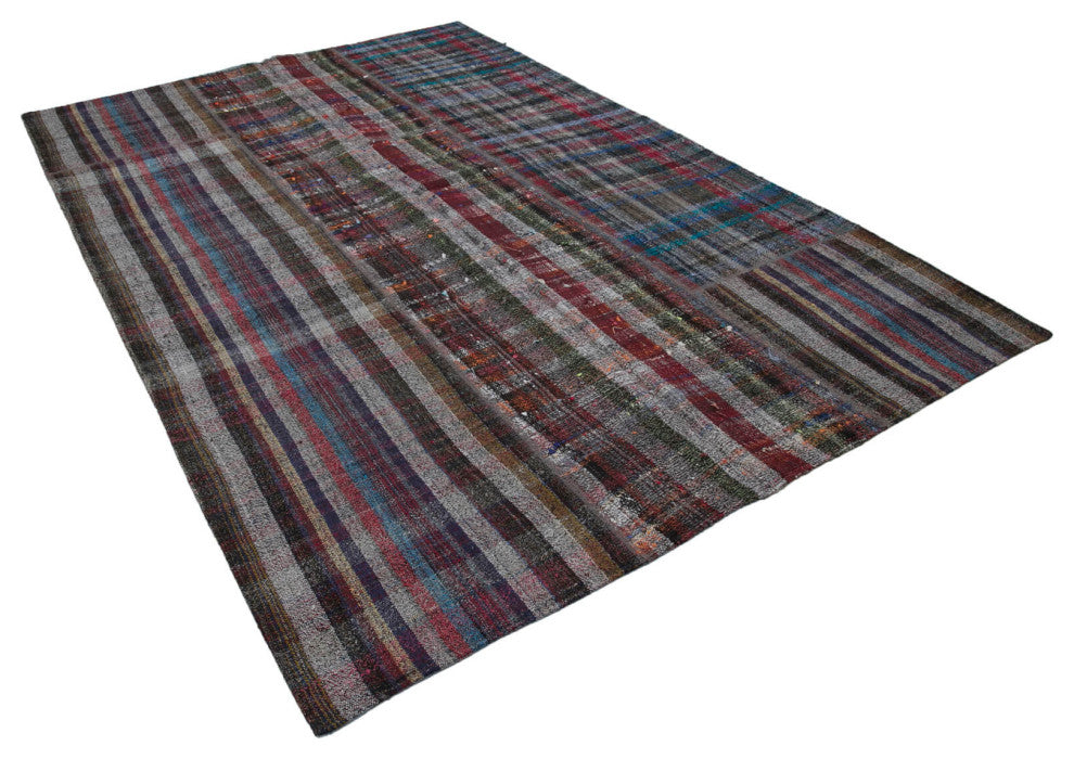 Rug N Carpet - Handmade Anatolian 6' 7'' x 9' 10'' Rustic Patchwork Kilim Rug