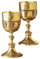 Brass Grape Harvest Goblets With Box, Set of 2