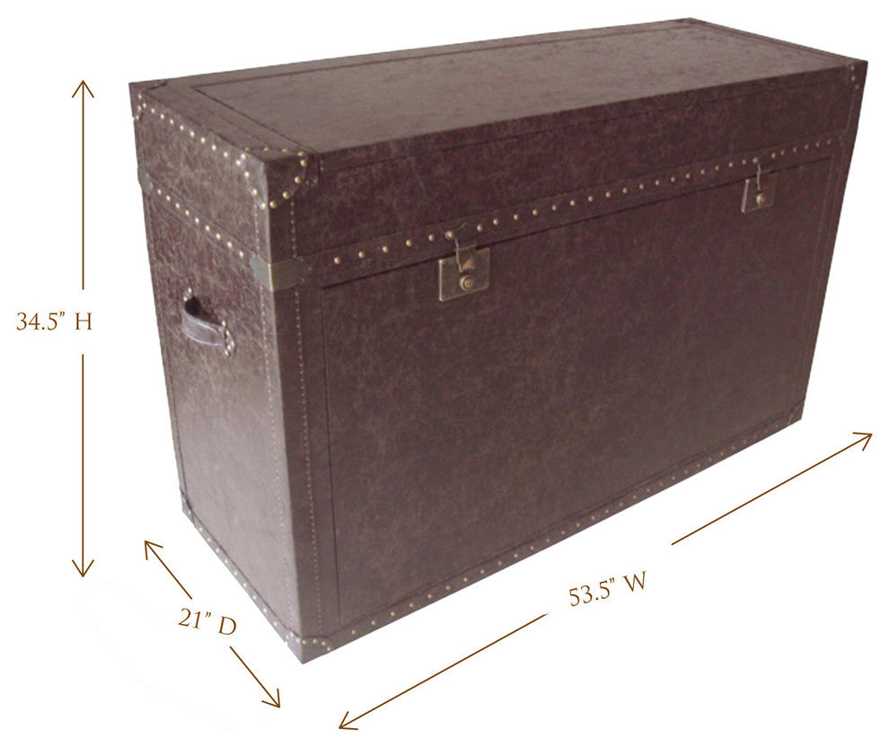Ellis Trunk End of Bed Anyroom Lift Cabinet, Leather