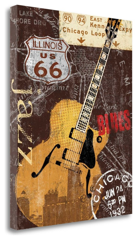 "Chi - Town" By Keith Mallett,Ready to Hang Giclee Print on Gallery Wrap Canvas