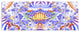 Magical Fairy Pattern Blue, Abstract Art on Canvas, 70"x28", 6 Panels