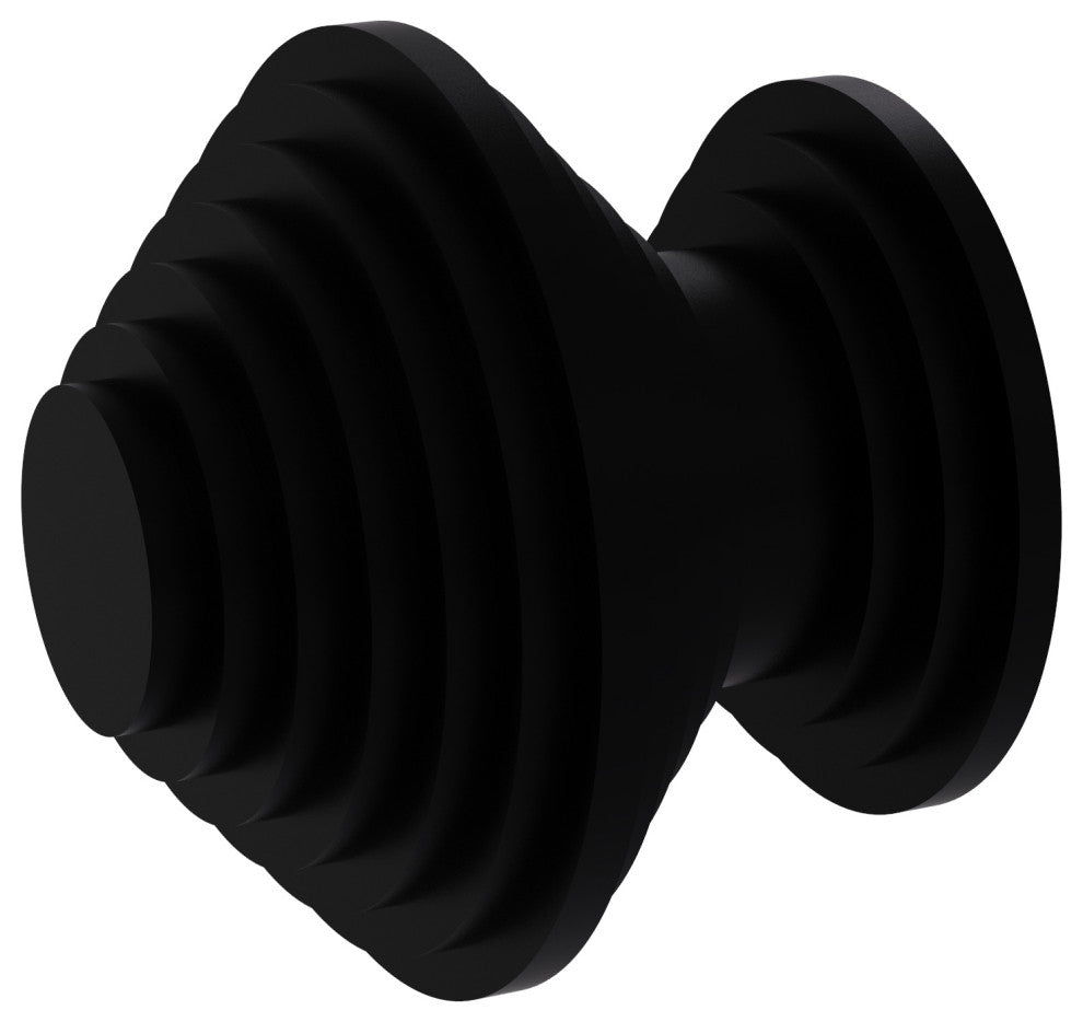 Designer Cabinet Knob, Matte Black