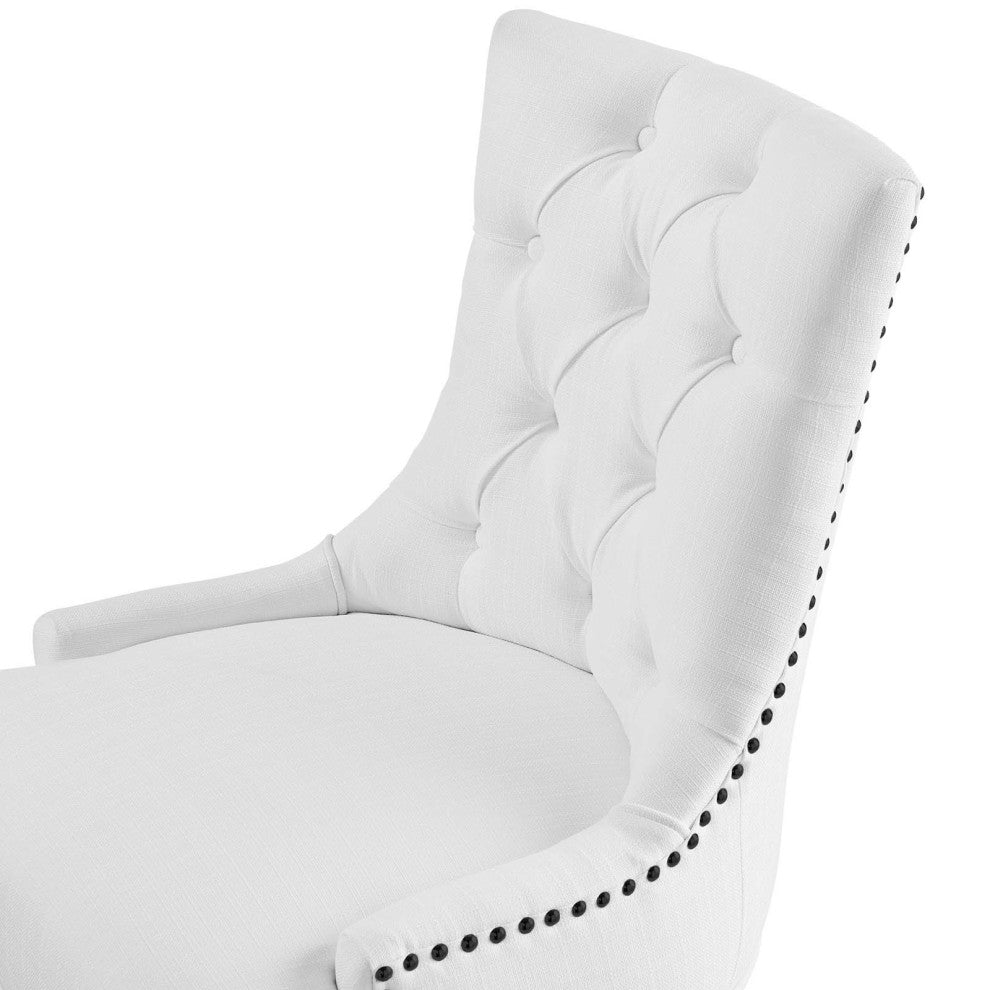 Computer Work Desk Tufted Chair, Fabric, Black White, Home Business Office