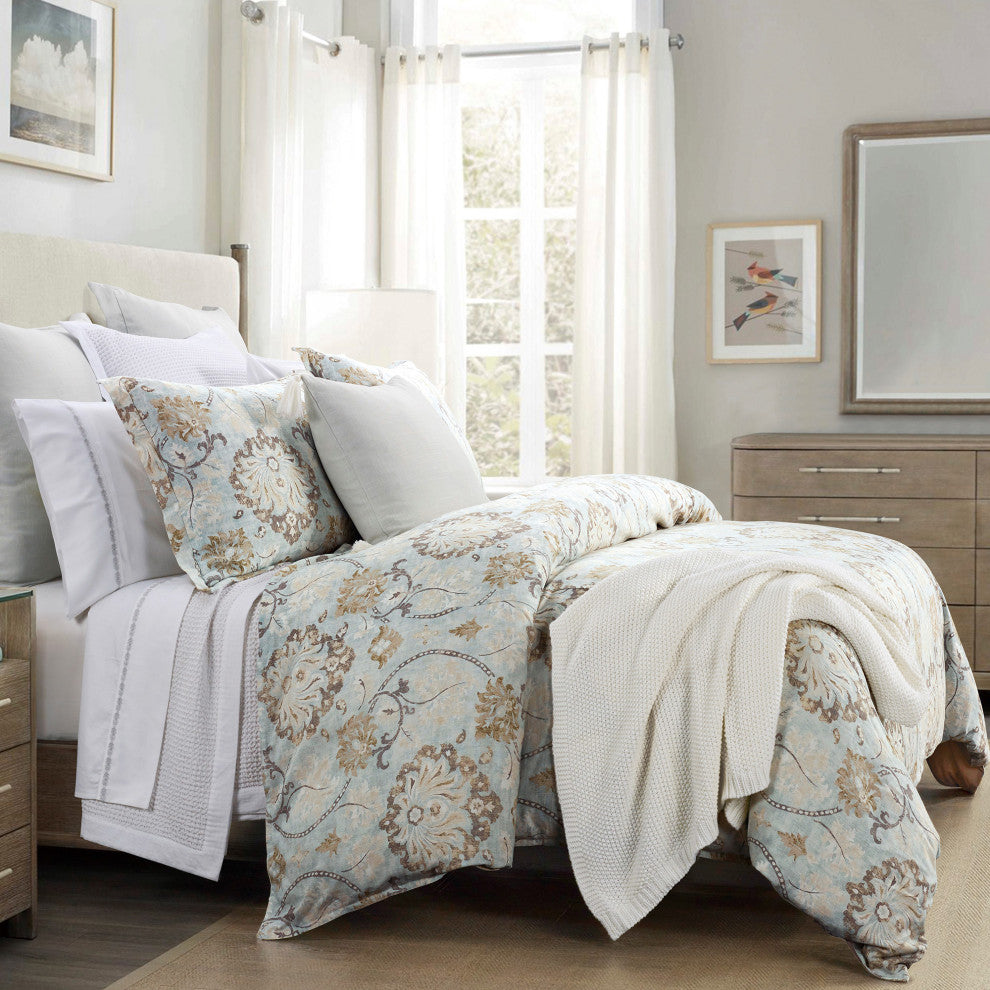 Dalia Victorian Floral Linen Euro Sham, 27" x 27"