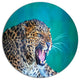 Wild Leopard Close-Up View, Animal Disc Metal Wall Art, 36"