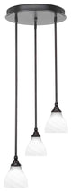 Empire 3-Light Cluster Pendalier, Espresso/White Marble