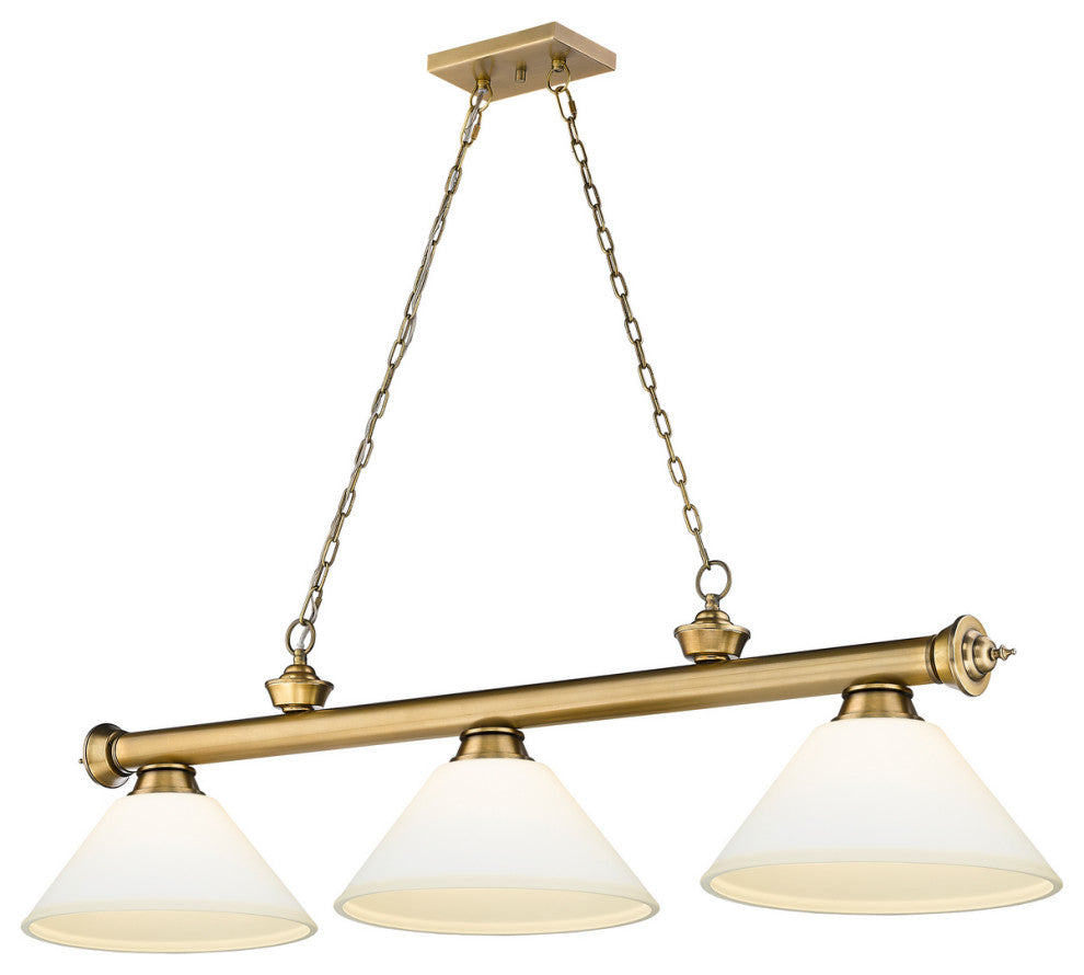 Zlite 2306-3RB-AMO14 3-Light Billiard, Matte Opal