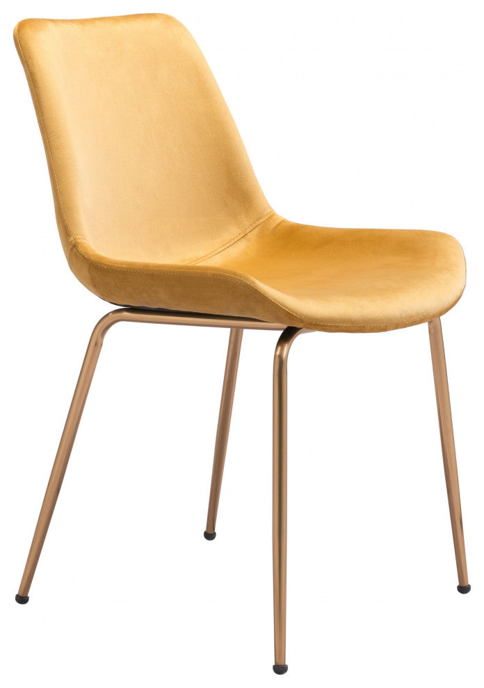 Tony Dining Chair, Set of 2 Yellow and Gold