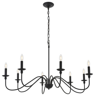 Matte Black Finish 8-Light Pendant