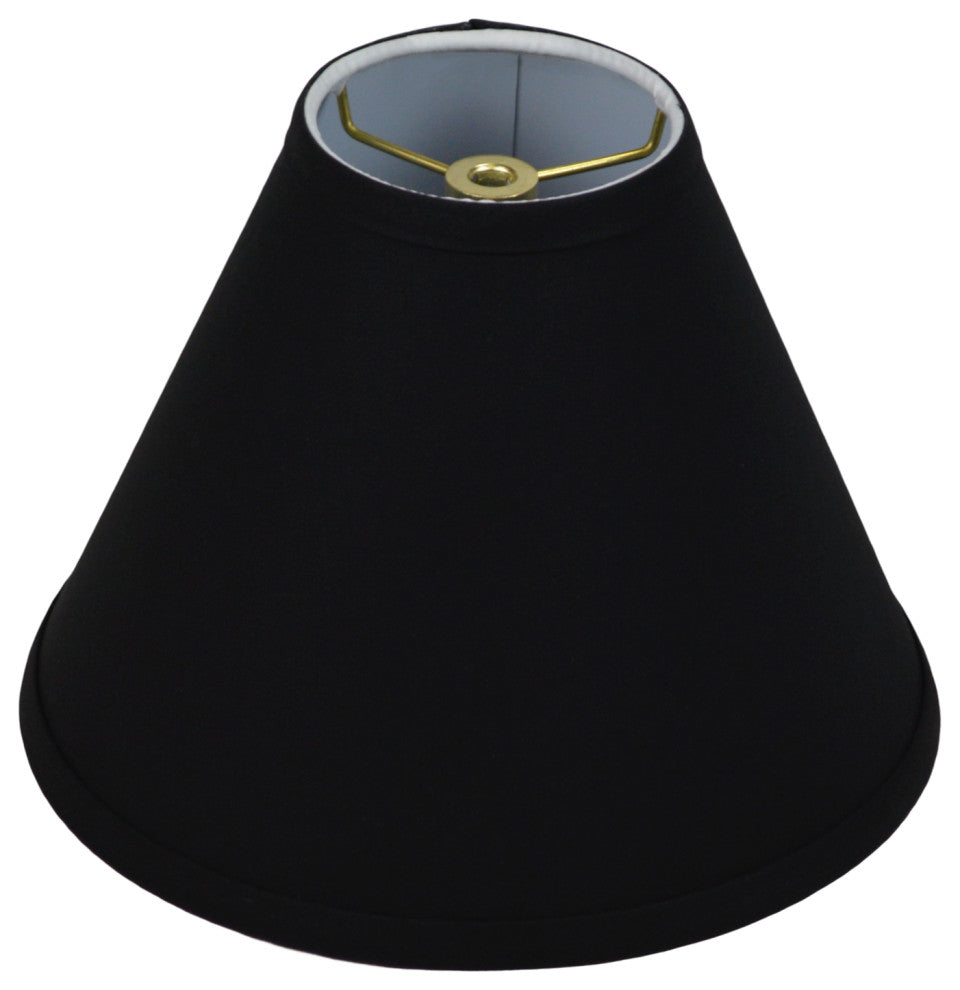 Fenchel Shades 4"x10"x8" Brass Spider Attachment Empire Lamp Shade, Linen Black