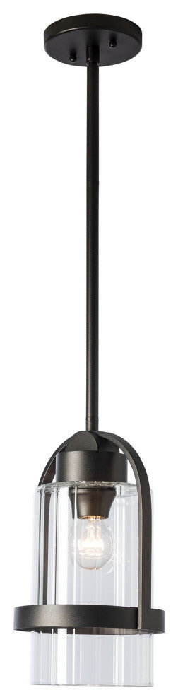 Alcove Outdoor Pendant Coastal Oil Rubbed Bronze Finish, Clear Glass