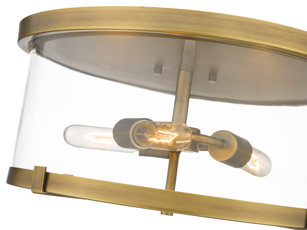 Zlite 3032F-RB 3-Light Flush Mount, Clear