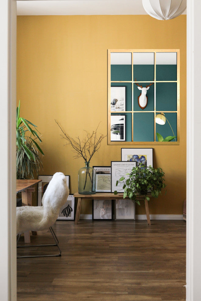 Decorative Window Mirror 36x28", Gold