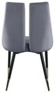 Sleek Velvet Upholstered Dining Chair (Set of 2), Gray