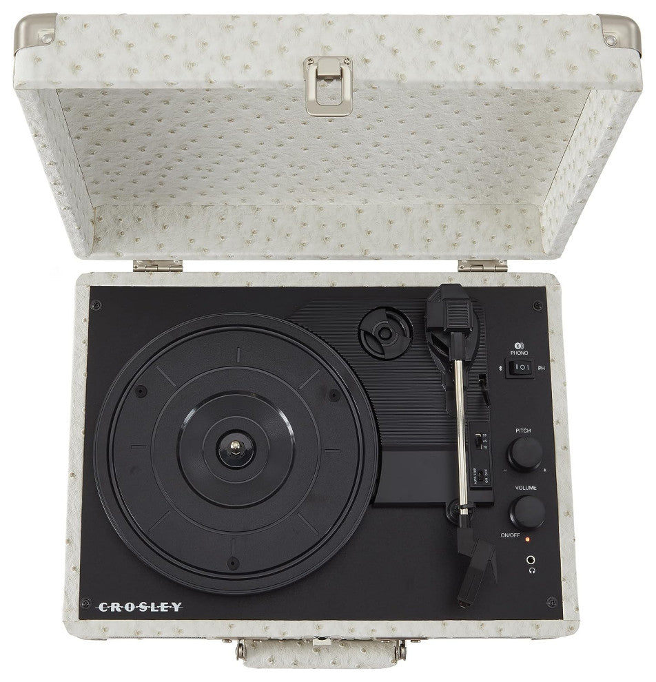 Cruiser Plus Record Player In White Ostrich