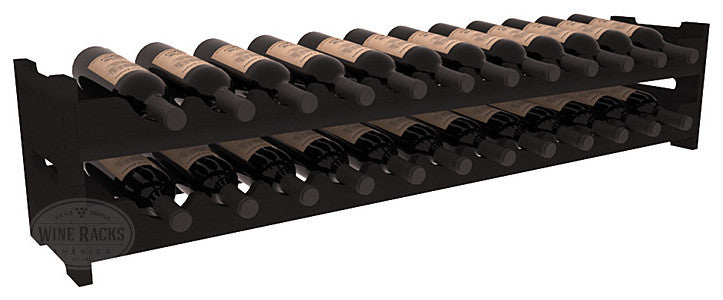 24-Bottle Scalloped Wine Rack, Redwood, Black Stain