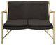 Modern Contemporary Upholstered Loveseat, Brown Fabric