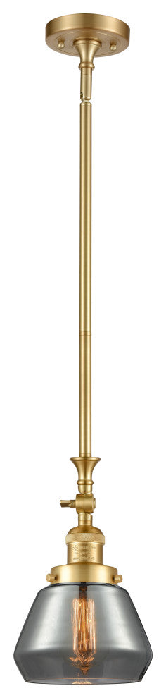 Fulton 1 Light Mini Pendant, Satin Gold, Plated Smoke