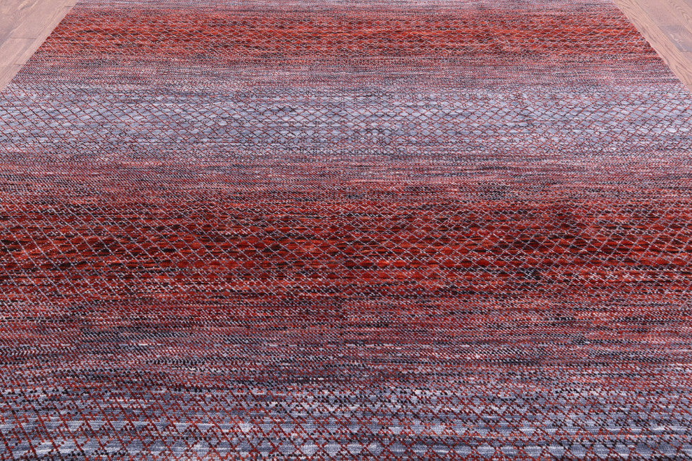 9' 10" X 13' 10" Savannah Grass Handmade Wool Rug Q9208