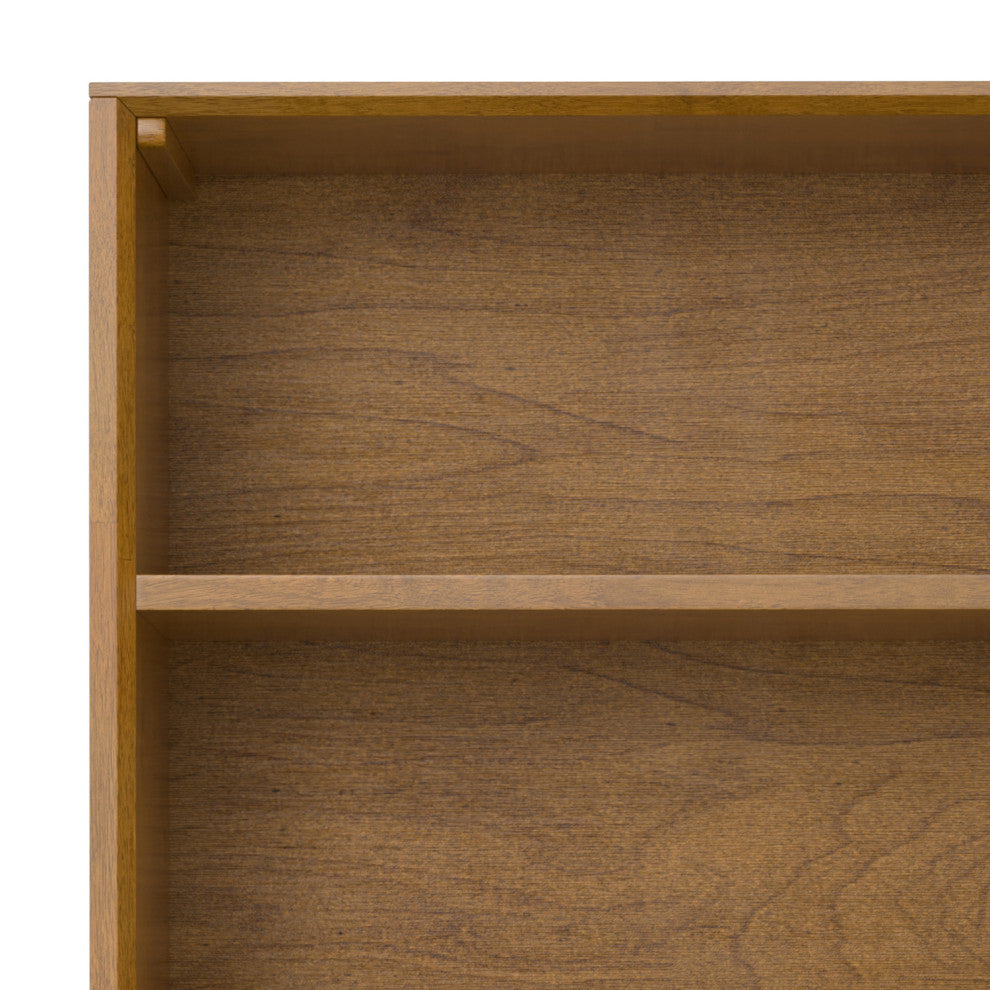 Banting Solid Hardwood Mid Century Bookcase, Medium Saddle Brown