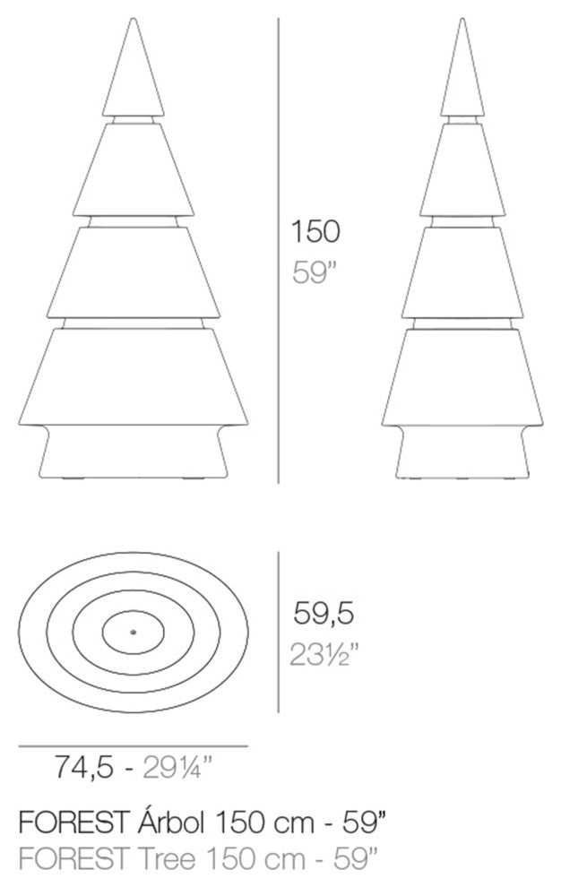 Forest - Floor Lamp 59"H LED RGBW/Cable, Ice