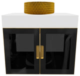 Modern Wall-Mount Vanity With Top & 14" Sink, Gold, 30"