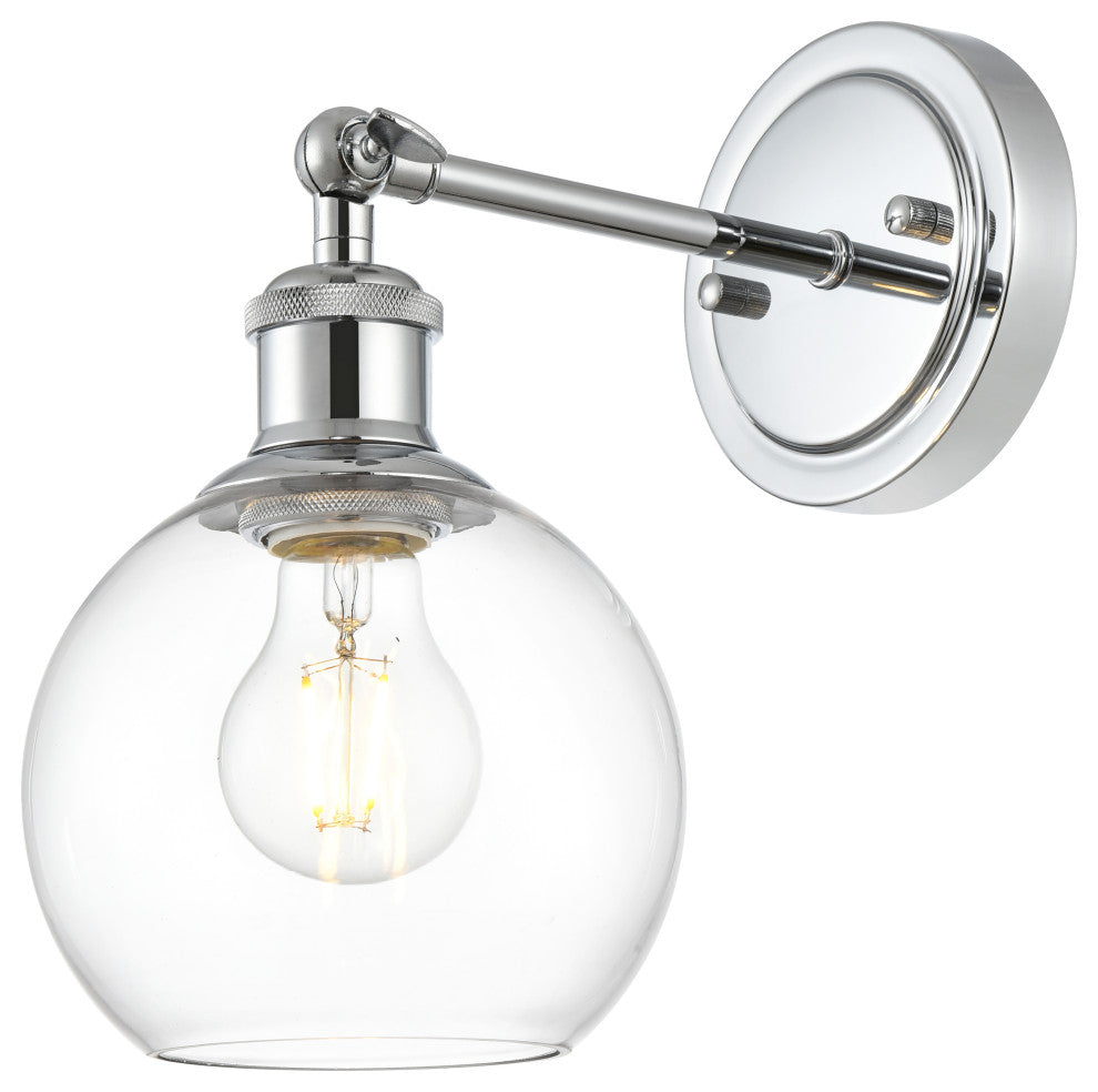 1 Light Chrome And Clear Bath Sconce