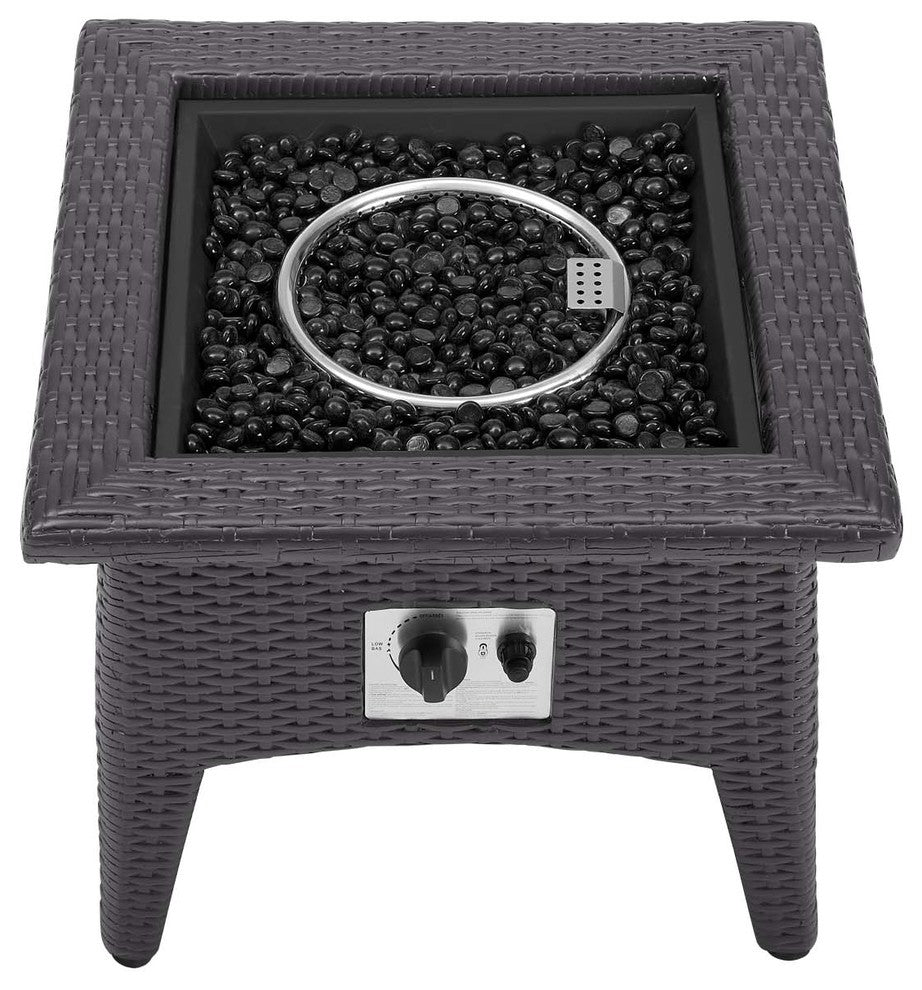 Vivacity Outdoor Patio Fire Pit Table, Espresso