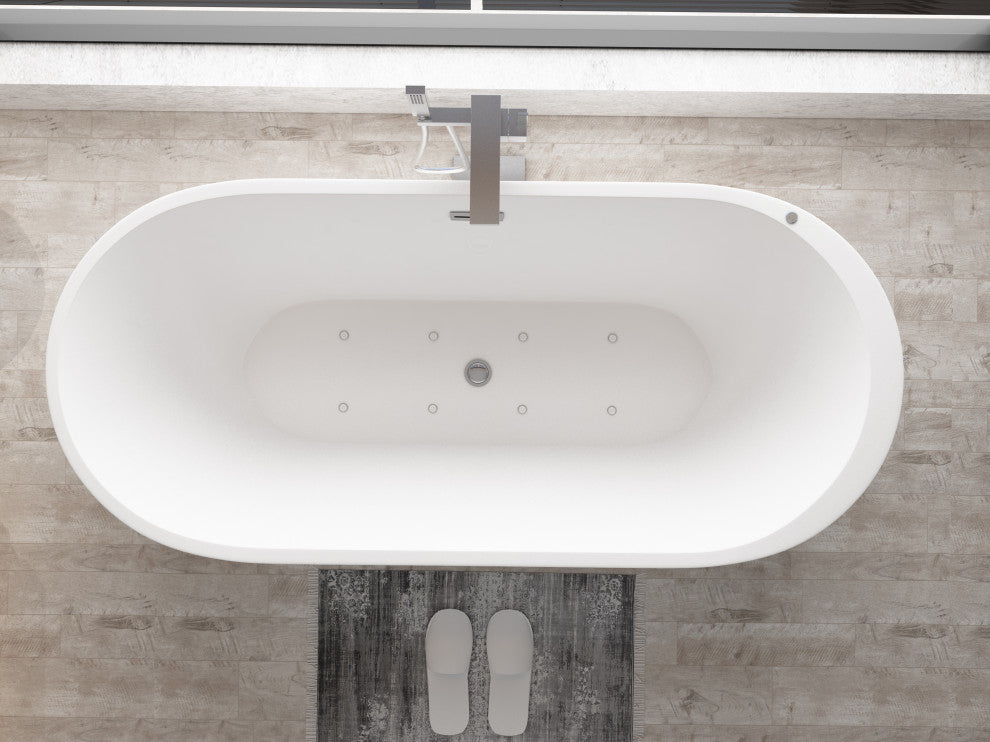 Broxton 67" Freestanding Air jetted Bathtub with no faucet