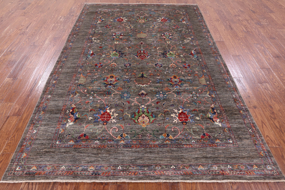 Handmade Persian Tabriz Wool Rug 6' 9" X 9' 10" Q9623