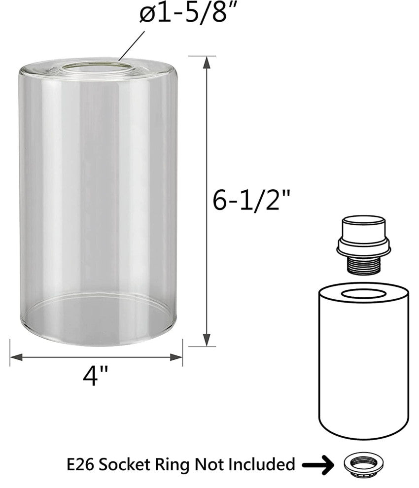 23611-04 Replacement Clear Vanity Glass Shade,4 Pack.