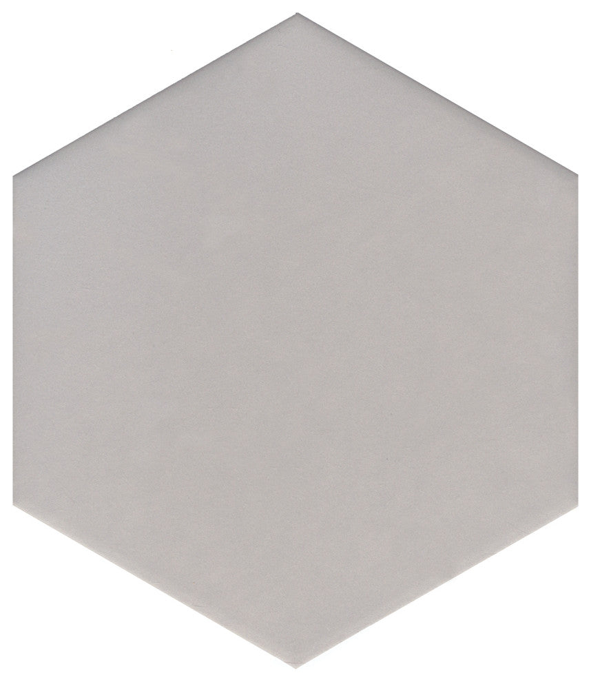 Pure Silver, 10" Hexagon Porcelain Tile,  4"x4", Sample
