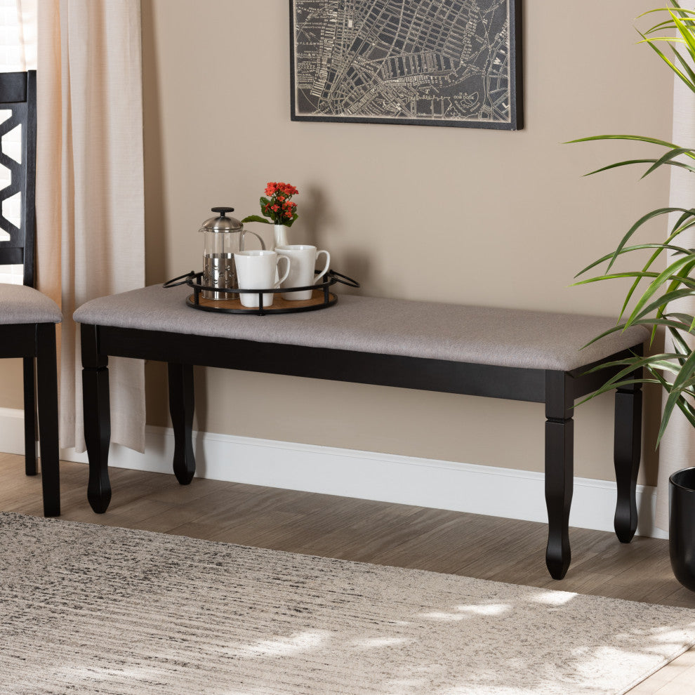 Carlisle Contemporary Dining Bench, Gray/Dark Brown