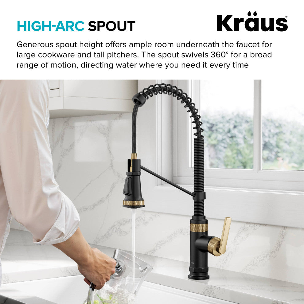 KRAUS Allyn Commercial Style 2-Function 1-Handle Pull Down Kitchen Faucet BBMB