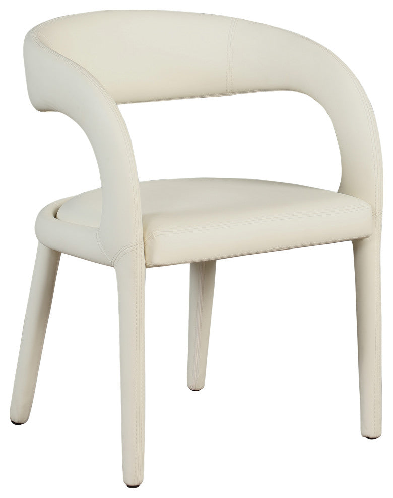 Meridian Furniture Sylvester Faux Leather Dining Chair, Cream