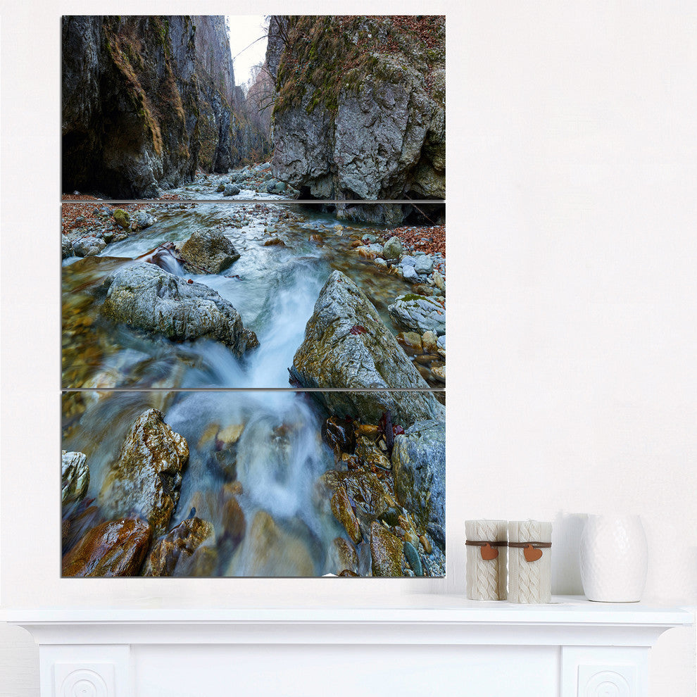 "Blue Water in River" Photography Metal Wall Art, 3 Panels, 28"x36"