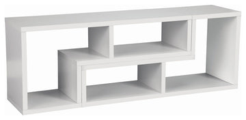 Convertible TV Console And Bookcase, White